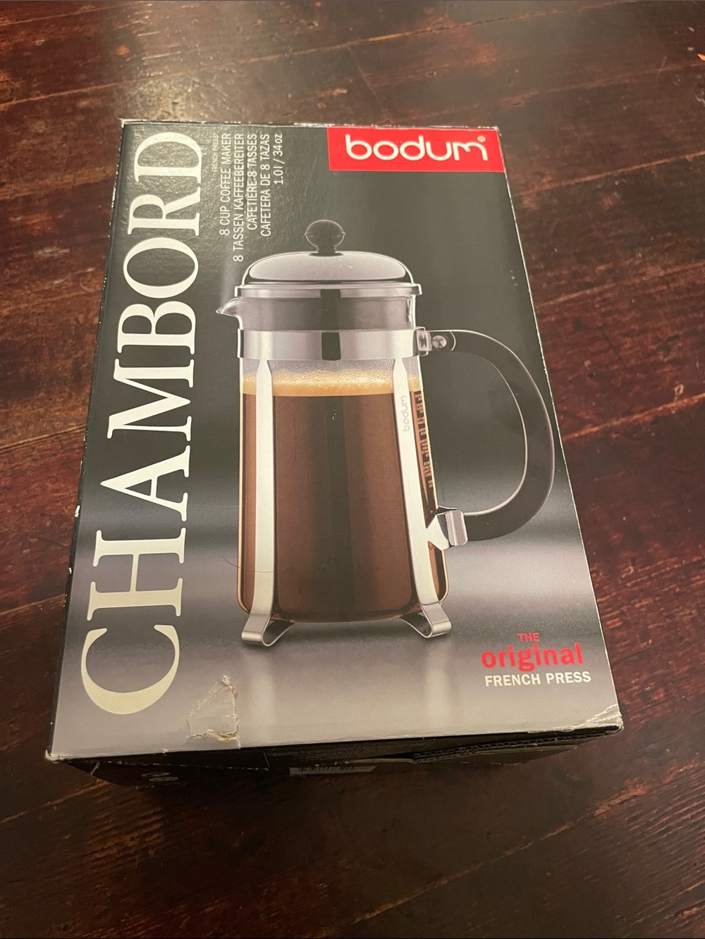 Bodum Chambord French Press Coffee Maker - Black & Silver